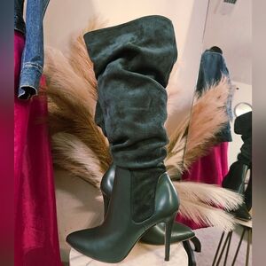 Charles By Charles David Forest Green Heeled Boots